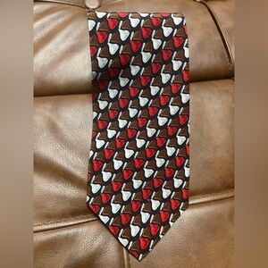 Men's Diplomat Chocolate Kisses Neck Tie Red Black Brown Gray Valentine's Day